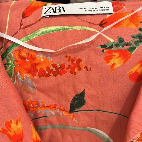 ZARA FLORAL PRINT POPLIN DRESS - Picture 2 of 4